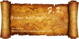 Fodor Kázmér névjegykártya