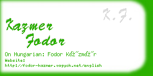 kazmer fodor business card